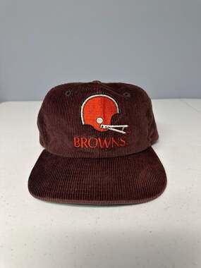 Vintage Starter NFL Cleveland Browns Corduroy Snap Back Hat, 90s, Fashion
